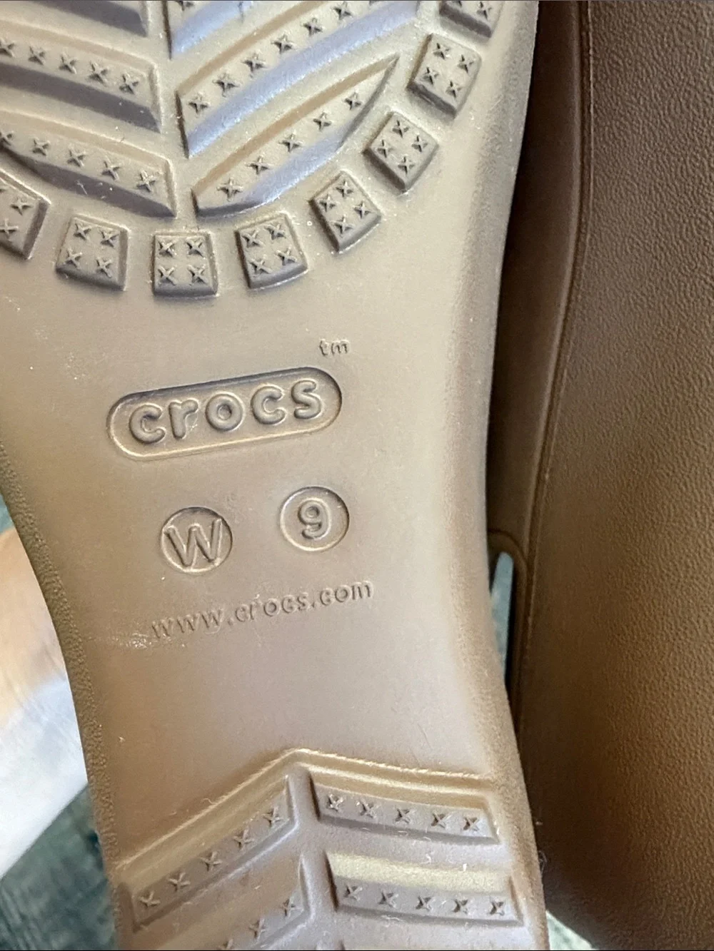 Crocs Women's US 9 Mabyn Slingback Comfort MiniWedge Sandals Brown Peep Toe